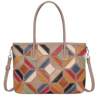 Torebka na ramię Patchwork beżowa