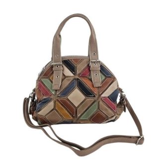 Torebka kuferek Patchwork beżowa