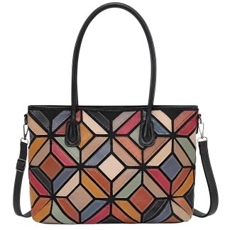 Torebka na ramię Patchwork czarna